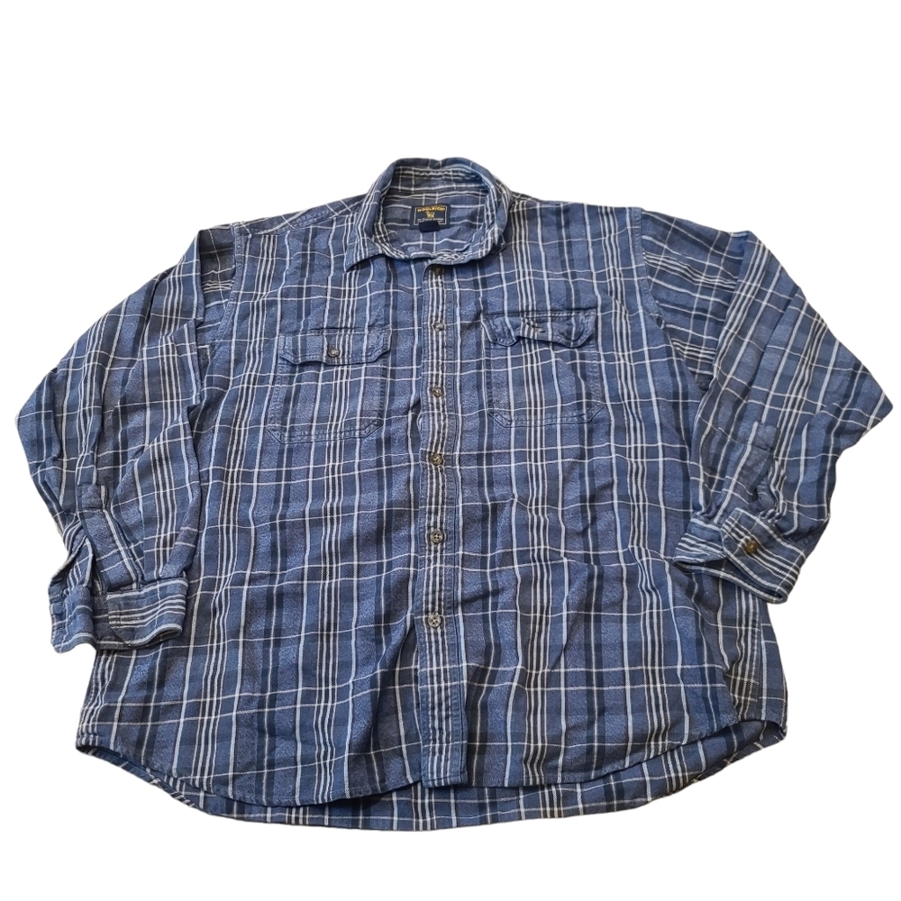 Woolrich Flannel Blue Plaid  Size XL
